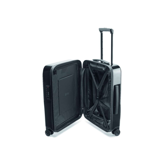 Valiza / Troler de bord 43L, Negru (Black) Lucios, Logo BMW