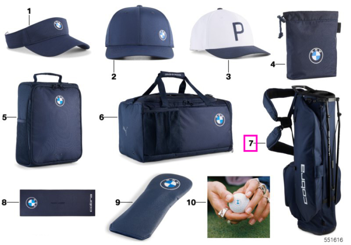Geanta stand golf Cobra x BMW Ultralight, bleumarin inchis, 37x28x91 cm - BMW