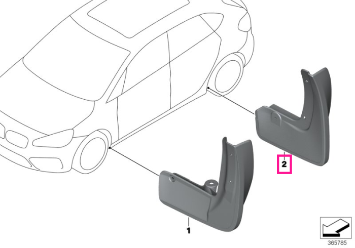 Set protectii noroi, roti spate - BMW Seria 2 F45
