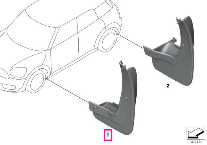 Set aparatori noroi, roti fata, F60 - Mini Countryman F60