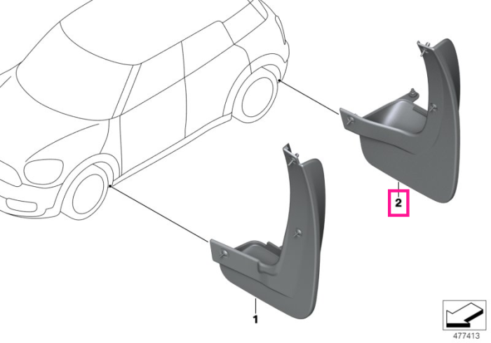 Set aparatori noroi, roti spate, F60 - Mini Countryman F60