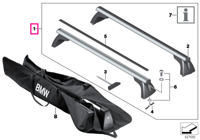Set bare transversale BMW Seria 1 E81 E87, Seria 3 E90