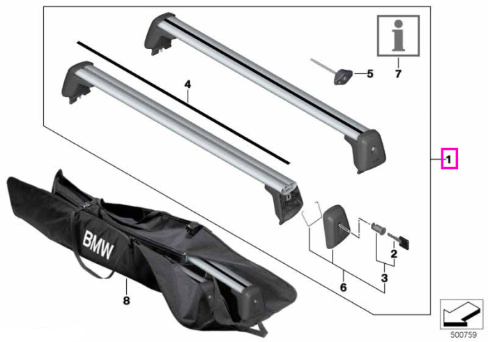 Set bare transversale plafon - BMW Seria 2 G42 G87 M2