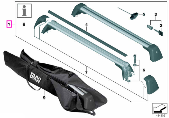 Set bare transversale pentru transport - BMW Seria 5 G60 G90 M5
