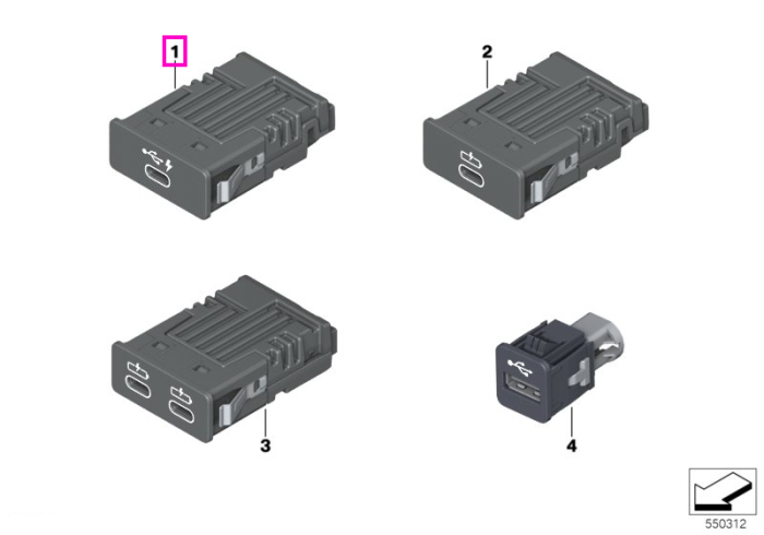 Port USB-C cu incarcare rapida - BMW Seria 1, Seria 2, Seria 3, Seria 4, Seria 5, Seria 6, Seria 7, Seria 8, i3, i4, iX3, X1, X2, X3, X4, X5, X6, X7, Z4 - Mini Cabrio, Clubman, Countryman, F55, F56