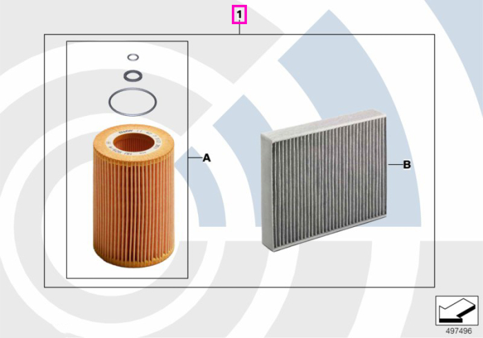 Set filtre revizie, compus din filtru ulei motor si microfiltru habitaclu, Kit Value Parts - BMW Seria 2 G42, Seria 3 G20 G21, Seria 4 G22 G23 G26, X3 G01, X4 G02, Z4 G29