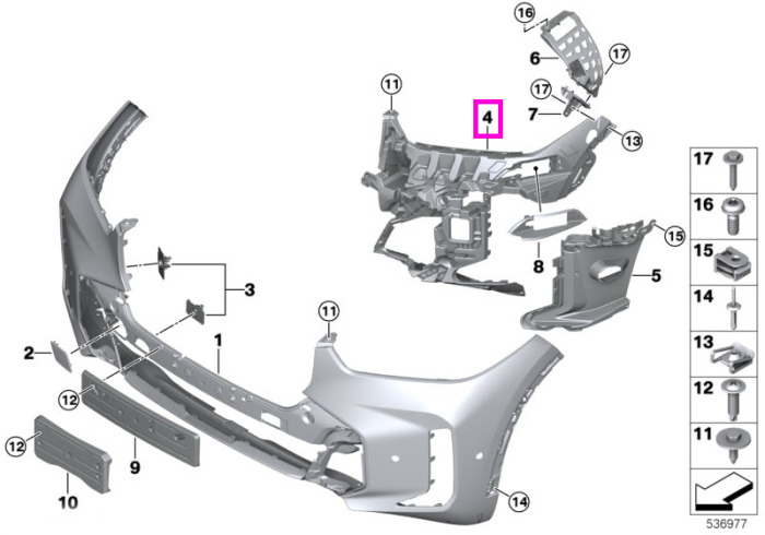 Suport montaj proiectoare ceata, bara fata, partea dreapta – BMW X5 G05 LCI