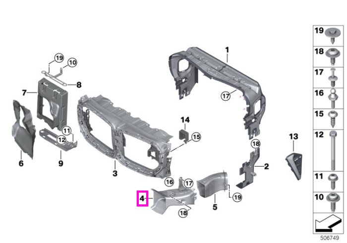 Ornament ghidaj aer racire sistem franare dreapta – BMW X5M F95; X6M F96