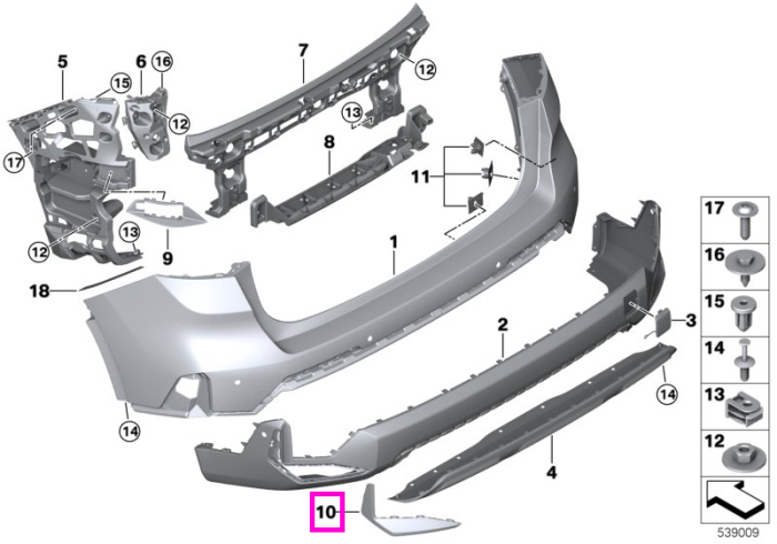 Ornament bara spate, dreapta – BMW X1 U11