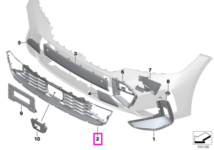 Grila centrala admisie aer M/MRR – BMW Seria 3 G20, G21